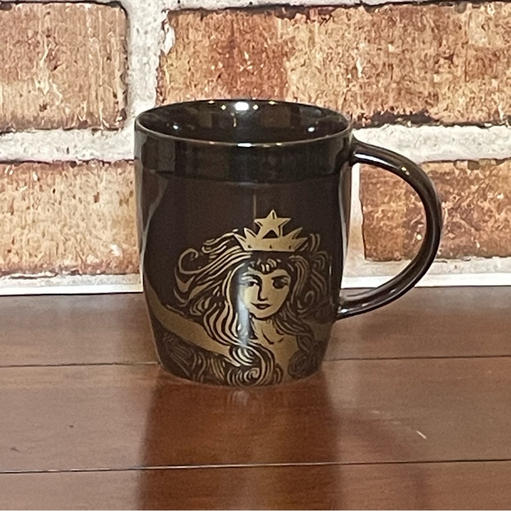 Starbucks 2012 Anniversary Brown & Gold Siren Crown Mermaid 12 oz. Cup - Picture 1 of 7